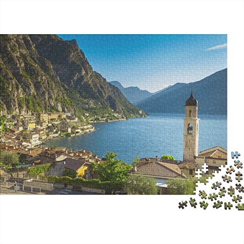 1000 Stück Lake Garda Puzzles Für Erwachsene Impossible Puzzle 1000 Teiliges Puzzle Lernspiel Spielzeug Geschenk 500pcs (52x38cm) von INTCHE