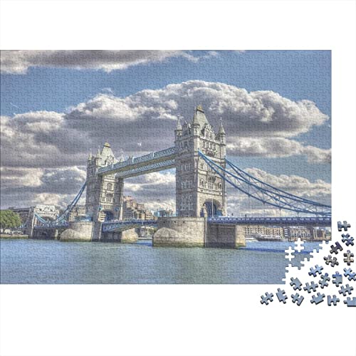 1000 Stück London Bridge Puzzles Für Erwachsene Impossible Puzzle 1000 Teiliges Puzzle Lernspiel Spielzeug Geschenk 1000pcs (75x50cm) von INTCHE