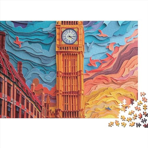 1000 Stück London Bridge Puzzles Für Erwachsene Impossible Puzzle 1000 Teiliges Puzzle Lernspiel Spielzeug Geschenk 1000pcs (75x50cm) von INTCHE