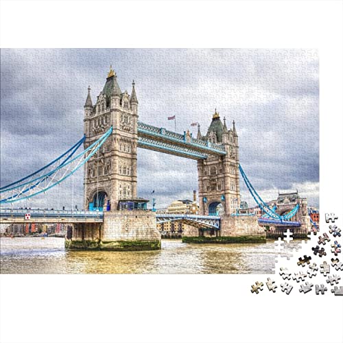 1000 Stück London Bridge Puzzles Für Erwachsene Impossible Puzzle 1000 Teiliges Puzzle Lernspiel Spielzeug Geschenk 1000pcs (75x50cm) von INTCHE