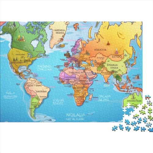 1000 Stück Map of Europe Puzzles Für Erwachsene Impossible Puzzle 1000 Teiliges Puzzle Lernspiel Spielzeug Geschenk 1000pcs (75x50cm) von INTCHE