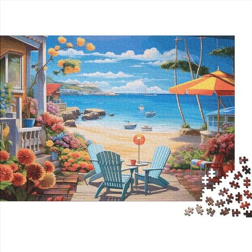 1000 Stück Mediterranean View Puzzles Für Erwachsene Impossible Puzzle 1000 Teiliges Puzzle Lernspiel Spielzeug Geschenk 1000pcs (75x50cm) von INTCHE