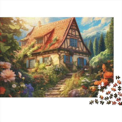 1000 Stück Mountain Village Cottage (12) Puzzles Für Erwachsene Impossible Puzzle 1000 Teiliges Puzzle Lernspiel Spielzeug Geschenk 1000pcs (75x50cm) von INTCHE