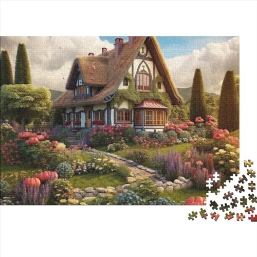 1000 Stück Mountain Village Cottage (15) Puzzles Für Erwachsene Impossible Puzzle 1000 Teiliges Puzzle Lernspiel Spielzeug Geschenk 1000pcs (75x50cm) von INTCHE