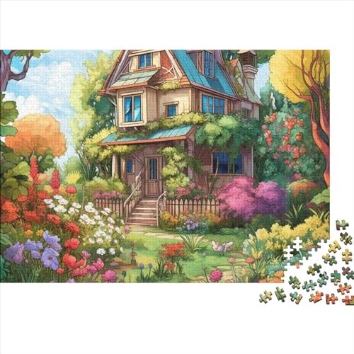 1000 Stück Mountain Village Cottage (23) Puzzles Für Erwachsene Impossible Puzzle 1000 Teiliges Puzzle Lernspiel Spielzeug Geschenk 1000pcs (75x50cm) von INTCHE