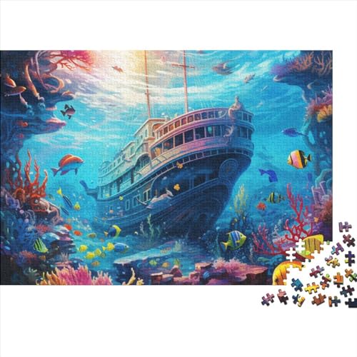 1000 Stück Seabed A School of Fish Puzzles Für Erwachsene Impossible Puzzle 1000 Teiliges Puzzle Lernspiel Spielzeug Geschenk 1000pcs (75x50cm) von INTCHE