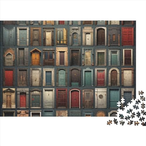 1000 Stück Strange Coloured Doors Puzzles Für Erwachsene Impossible Puzzle 1000 Teiliges Puzzle Lernspiel Spielzeug Geschenk 1000pcs (75x50cm) von INTCHE