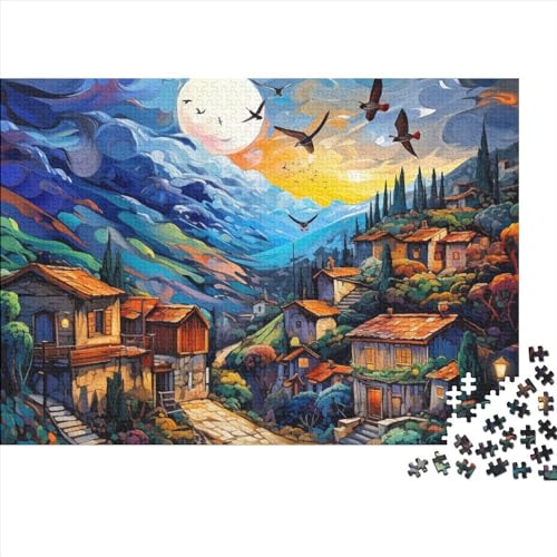 1000 Stück Villages Puzzles Für Erwachsene Impossible Puzzle 1000 Teiliges Puzzle Lernspiel Spielzeug Geschenk 1000pcs (75x50cm) von INTCHE