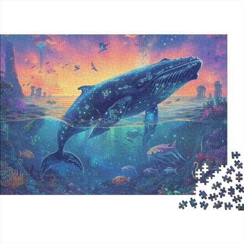 1000 Stück Whale Puzzles Für Erwachsene Impossible Puzzle 1000 Teiliges Puzzle Lernspiel Spielzeug Geschenk 1000pcs (75x50cm) von INTCHE