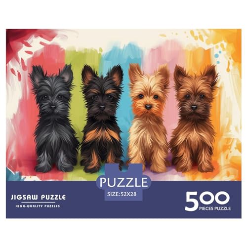 Cute Dogs Puzzle 1000 Impossible Teile Puzzle Für Erwachsene Puzzle DIY Holzpuzzle Geschicklichkeitsspiel Für Die Ganze Familie 500pcs (52x38cm) von INTCHE