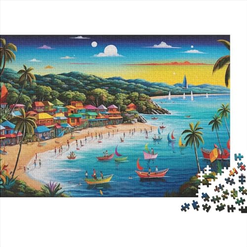Holiday Bay Puzzle 1000 Impossible Teile Puzzle Für Erwachsene Puzzle DIY Holzpuzzle Geschicklichkeitsspiel Für Die Ganze Familie 1000pcs (75x50cm) von INTCHE
