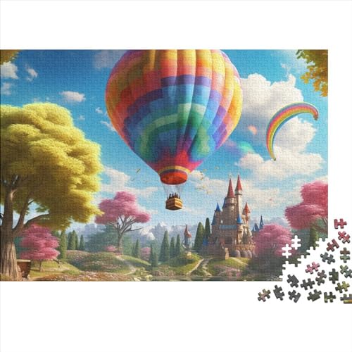 Hot Air Balloon Puzzle 1000 Impossible Teile Puzzle Für Erwachsene Puzzle DIY Holzpuzzle Geschicklichkeitsspiel Für Die Ganze Familie 1000pcs (75x50cm) von INTCHE