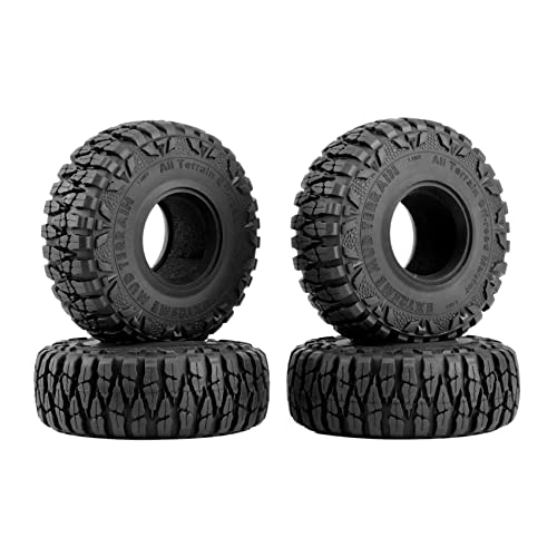 INTCHE 4 StüCke 115 MM 1,9 Gummireifen Radreifen für 1/10 RC Crawler Auto Axial SCX10 90046 AXI03007 TRX4 D90 CC01 von INTCHE