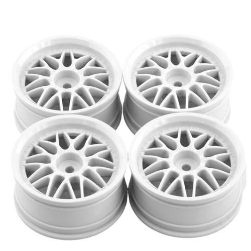 INTCHE 4PCS 1,9 Kunststoff 52mm Radnabe Felge für RC Auto 1/10 On-Road Drift RedCat Sakura, Weiß von INTCHE