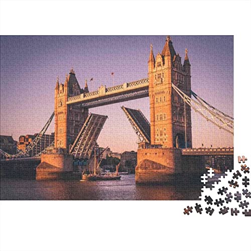 London Bridge Puzzle 1000 Impossible Teile Puzzle Für Erwachsene Puzzle DIY Holzpuzzle Geschicklichkeitsspiel Für Die Ganze Familie 1000pcs (75x50cm) von INTCHE