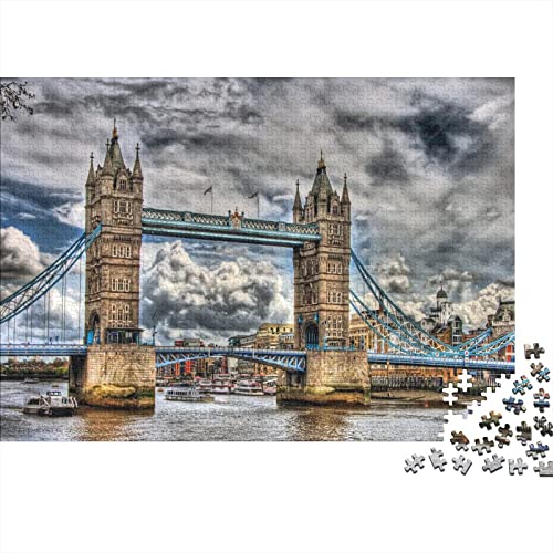 London Bridge Puzzle 1000 Impossible Teile Puzzle Für Erwachsene Puzzle DIY Holzpuzzle Geschicklichkeitsspiel Für Die Ganze Familie 1000pcs (75x50cm) von INTCHE