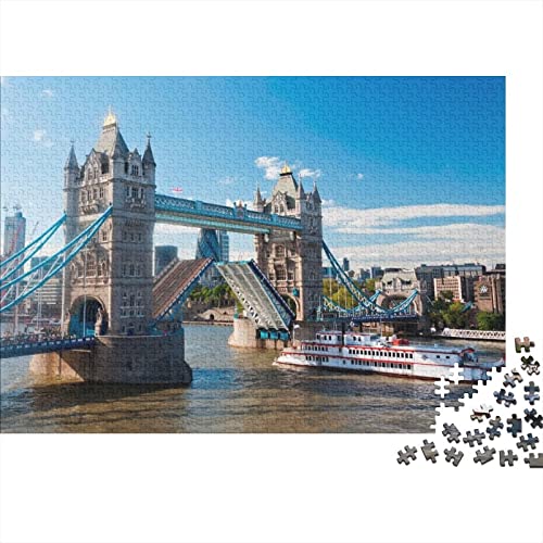 London Bridge Puzzle 1000 Impossible Teile Puzzle Für Erwachsene Puzzle DIY Holzpuzzle Geschicklichkeitsspiel Für Die Ganze Familie 1000pcs (75x50cm) von INTCHE