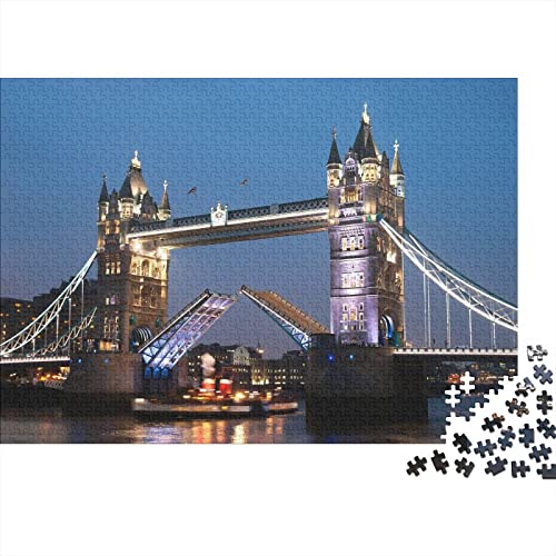 London Bridge Puzzle 1000 Teile Erwachsenenpuzzle Puzzle Holzpuzzle Geschicklichkeitsspiel Für Die Ganze Familie Intellektuelles 1000pcs (75x50cm) von INTCHE