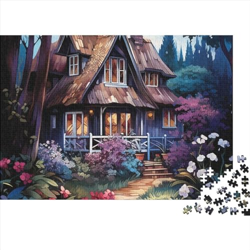 Mountain Village Cottage (14) Puzzle 1000 Impossible Teile Puzzle Für Erwachsene Puzzle DIY Holzpuzzle Geschicklichkeitsspiel Für Die Ganze Familie 1000pcs (75x50cm) von INTCHE