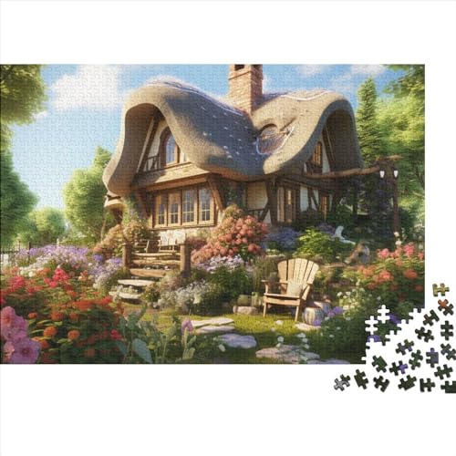 Mountain Village Cottage Puzzle 1000 Teile Erwachsene Puzzle DIY Jigsaw Puzzle Holzpuzzle Für Die Ganze Familie Intellektuelles Herausforderungsspiel 1000pcs (75x50cm) von INTCHE