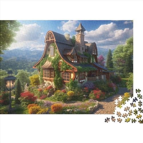 Mountain Village Cottage Puzzle 1000 Teile Erwachsene Puzzle DIY Jigsaw Puzzle Holzpuzzle Für Die Ganze Familie Intellektuelles Herausforderungsspiel 1000pcs (75x50cm) von INTCHE