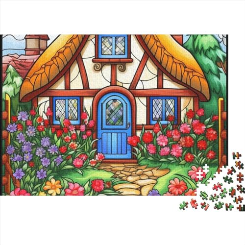 Mountain Village Cottage Puzzle 1000 Teile Erwachsenenpuzzle Puzzle Holzpuzzle Geschicklichkeitsspiel Für Die Ganze Familie Intellektuelles 1000pcs (75x50cm) von INTCHE