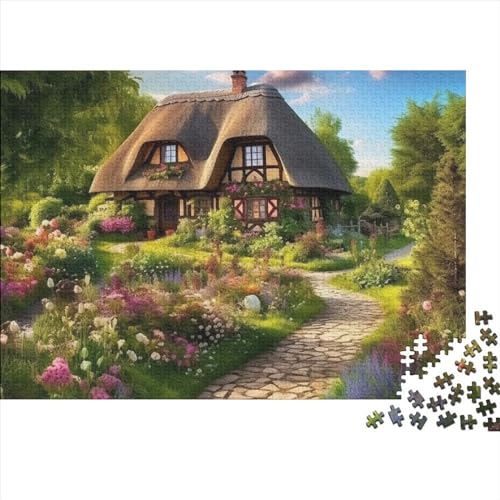 Rustic Cottage Puzzle 1000 Teile Erwachsenenpuzzle Puzzle Holzpuzzle Geschicklichkeitsspiel Für Die Ganze Familie Intellektuelles 300pcs (40x28cm) von INTCHE