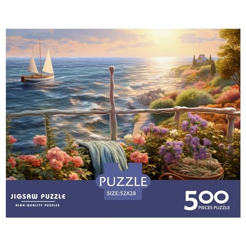 Sunset Over The Harbour Puzzle 1000 Teile ErwachsenePuzzle Impossible Puzzle DIY Puzzle Geschicklichkeitsspiel Für Die Ganze Familie 500pcs (52x38cm) von INTCHE