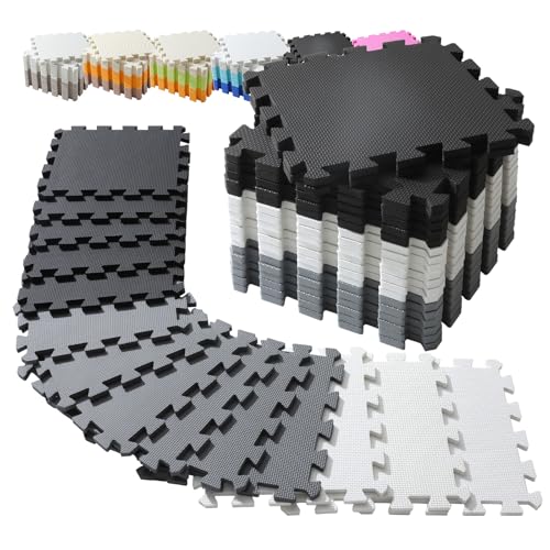 INTOMENG Eva Puzzlematte Bodenschutzmatte 30x30cm – Weich, rutschfest & Stoßdämpfend für Baby Krabbelmatte, Fitness, Haustiere | Schutzmatte für Boden, Gelenke und Spielbereich von INTOMENG