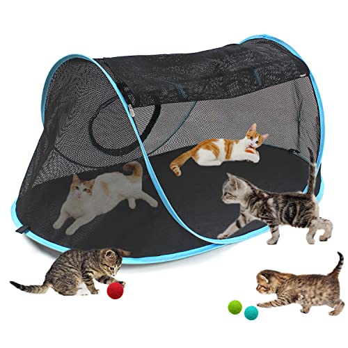 INTURN Katzenmöbel Zelt für Innen- und Außenbereich Laufstall Tragbare Katzentunnel Outdoor Zwinger (Spielzwinger) von INTURN