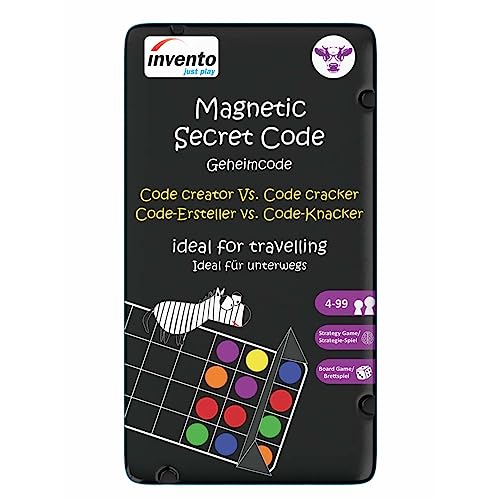 INVENTO just Play - Magnetspiel in handlicher Metalldose ab 2 Spieler zuhause und unterwegs Spieleklassiker ideal als Reisespiel oder Geschenk für Kinder ab 4 Jahre (Geheimcode) von Invento