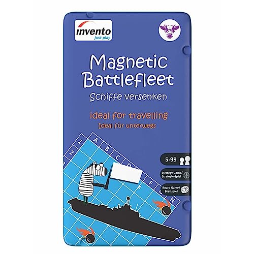 INVENTO just Play - Magnetspiel in handlicher Metalldose ab 2 Spieler zuhause und unterwegs Spieleklassiker ideal als Reisespiel oder Geschenk für Kinder ab 4 Jahre (Schiffe Versenken) von Invento
