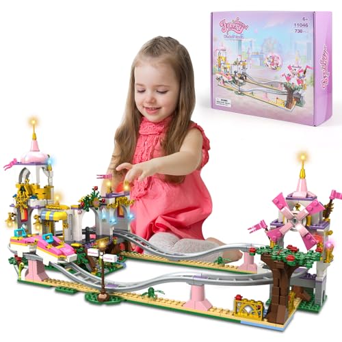 Friends Achterbahn Schloss Baukasten, 738 Teile Kreativer Vergnügungspark Achterbahn Baukasten, STEM Pink Princess Spielplatz für Kinder ab 6 Jahren, Mädchen, Jungen und 7 8 9 10 11 12 Jahre und älter Friends Achterbahn Schloss Baukasten, 738 Teile Kreativer Vergnügungspark Achterbahn Baukasten, STEM Pink Princess Spielplatz für Kinder ab 6 Jahren, Mädchen, Jungen und 7 8 9 10 11 12 Jahre und älter von INVITOP