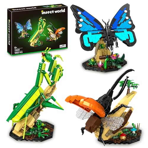 Insekten Collection Bauspielzeugsets, lustiges Geschenk für Naturliebhaber, mit Morpho Schmetterling, Hercules Käfer und Mantis Display Modelle, Geschenke für Jungen und Erwachsene ab 6 Jahren Insekten Collection Bauspielzeugsets, lustiges Geschenk für Naturliebhaber, mit Morpho Schmetterling, Hercules Käfer und Mantis Display Modelle, Geschenke für Jungen und Erwachsene ab 6 Jahren von INVITOP