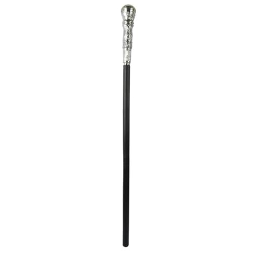IOEUIWP Cobras Staff Snake Walking Stick Cane Pimp CaneStaff Scepter Rollenspiel Kostüm Requisiten Cosplay-Kostüm-Zubehö(Silver Round Head) von IOEUIWP