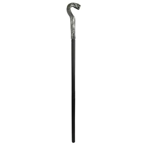 IOEUIWP Cobras Staff Snake Walking Stick Cane Pimp CaneStaff Scepter Rollenspiel Kostüm Requisiten Cosplay-Kostüm-Zubehö(Silver Snake Head) von IOEUIWP