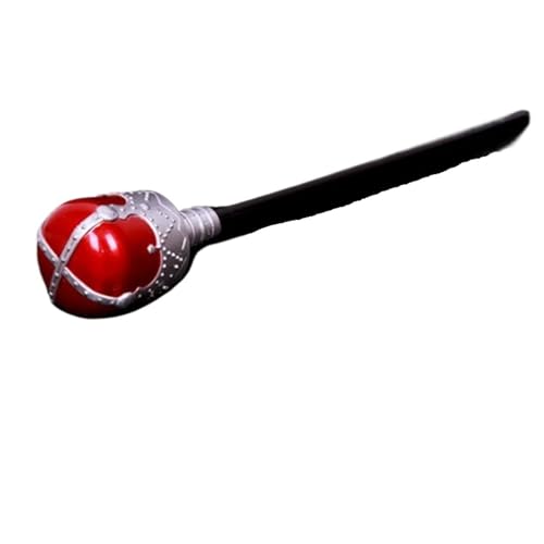 IOEUIWP Kreative Kinder Erwachsene König Königin Prinz Zepter Cosplay Requisiten Fee Zauberstab Party Halloween Kostüm Weihnachten Cosplay-Kostüm-Zubehö(Silver red) von IOEUIWP