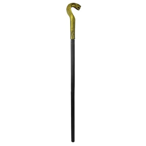 IOEUIWP Schlangen-Kobras-Stock, Pharao-Zepter, Zuhälter-Zauberer-Stab, Halloween-Cosplay-Kostüm Cosplay-Kostüm-Zubehö(Golden Snake Head) von IOEUIWP
