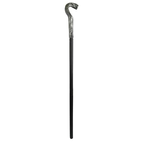 IOEUIWP Schlangen-Kobras-Stock, Pharao-Zepter, Zuhälter-Zauberer-Stab, Halloween-Cosplay-Kostüm Cosplay-Kostüm-Zubehö(Silver Snake Head) von IOEUIWP