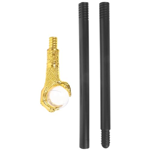 IOEUIWP Zepter Spielzeug Zauberstäbe Zauberer Halloween Cosplay Cane Prop Make-Up Kostüm Requisiten Kind Cosplay-Kostüm-Zubehö(Golden) von IOEUIWP