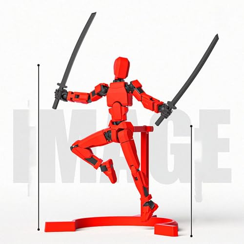 T13 Action-Figurenset (Montage erforderlich), 3D-gedruckte Mehrgelenke, Action-Figuren, Mehrgelenkiger Glücks-Mobilroboter Nova T-13 (Magnetische T13-Actionfigur-Rot) von IOO6Z8SY
