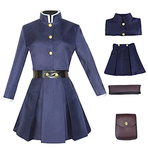 Kugisaki Nobara Cosplay Uniform Röcke Outfit mit Gürtel Hüfttasche Halloween Jujutsu Kaisen Kostüm (Medium, Blau 02) von IOPBOT