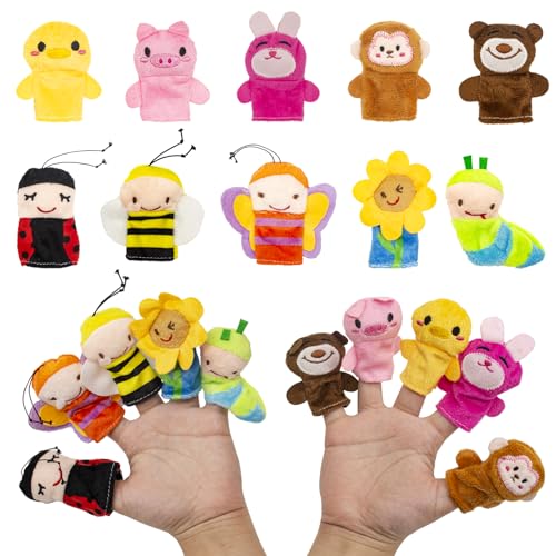 IOPJLK Fingerpuppen, 15 Stück fingerpuppen für Kinder Story Time, folkmanis handpuppe Mini plüschtiere Set für Geschichte Zeit Kindergeburstag Gastgeschenk Mitgebsel Fingerpuppen IOPJLK Fingerpuppen, 15 Stück fingerpuppen für Kinder Story Time, folkmanis handpuppe Mini plüschtiere Set für Geschichte Zeit Kindergeburstag Gastgeschenk Mitgebsel Fingerpuppen von IOPJLK