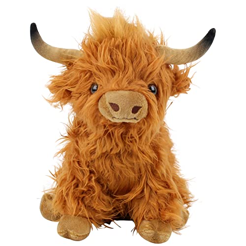 IOSCDH High-LAN-d Cow Soft Toy Plush Toy,Cow Kuscheltier,hochlandrind Kuscheltier,Flauschiges Plüschtier, für Kinder Mädchen Junge Fans Geburtstag Geschenk,zum Spielen,Sammeln & Kuschel von IOSCDH