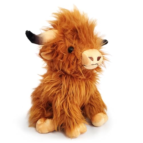 IOSCDH High-Land-Cow Plüsch High-Land-Cow Figur Soft Toy Plush Toy Realistic Soft Cuddly Farm Toy hochlandrind Kuscheltier Schottische Hochlandrinder Kinder - 25cm von IOSCDH