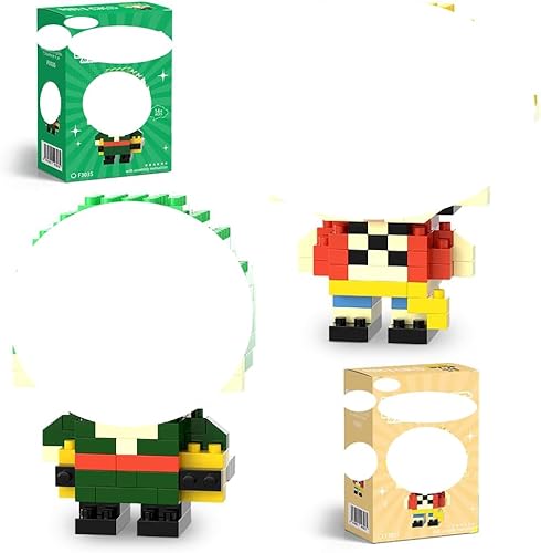 IOSCDH Micro Bausteine Spielzeug Set, 3D-Modell Cartoon Mini Blocks, Mini Modular Bausteine Architektur Spielzeug Modell, Nano Baustein Spielzeug, Cartoon Anime Figuren Geschenk Für Kinder Satz von IOSCDH