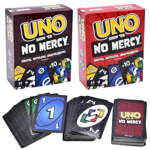 IOSCDH No Mer-cy Kartenspiel 56 zusätzliche Karten mit 168 Karten, Kinderspiel, Familienspiel Harte Aktionskarten und brutale Spielregeln für die gnadenloseste Version, ab 7 Jahren -2Pcs von IOSCDH