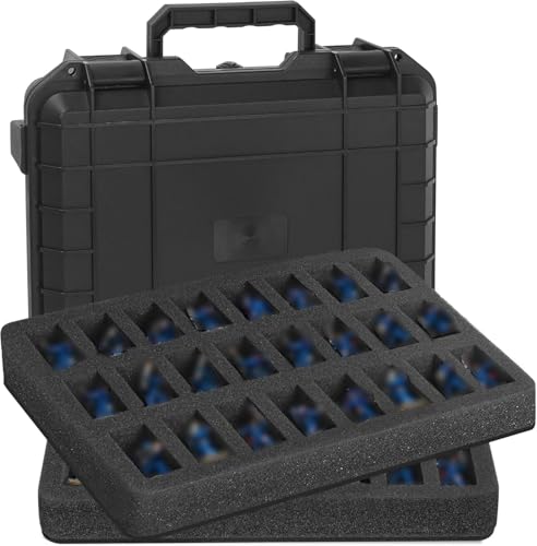 IPEB Miniature Sturdy Hard Case Figurine Minature Carrying Box,48 Slot Miniatur Figur Hartschalenkoffer,Kompatibel mit Warhammer 40k, Dungeons & Dragons den meisten Miniaturen,Schwarz von IPEB