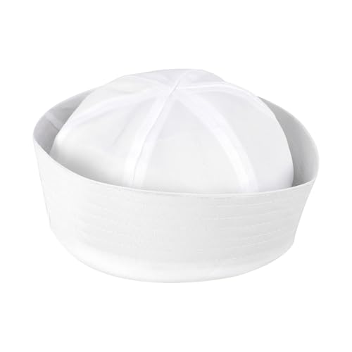 IPENNY 2 Stück Matrosenmütze Matrosen Kostüm Damen Marine Kostüm Zubehör Unisex Weißer Matrosenhut Abgerundete Mütze mit Gerollter Krempe Kapitänsmütze für Kostümzubehör IPENNY 2 Stück Matrosenmütze Matrosen Kostüm Damen Marine Kostüm Zubehör Unisex Weißer Matrosenhut Abgerundete Mütze mit Gerollter Krempe Kapitänsmütze für Kostümzubehör von IPENNY