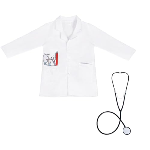 IPENNY Halloween Kostüme für Erwachsen Unisex Arzt Kostüm mit knöpfen Weiß Arztkittel Langarm Laborkittel mit Stethoskop Herren Damen Doktor Spielzeug Kit Rollenspiel Fasching Cosplay IPENNY Halloween Kostüme für Erwachsen Unisex Arzt Kostüm mit knöpfen Weiß Arztkittel Langarm Laborkittel mit Stethoskop Herren Damen Doktor Spielzeug Kit Rollenspiel Fasching Cosplay von IPENNY